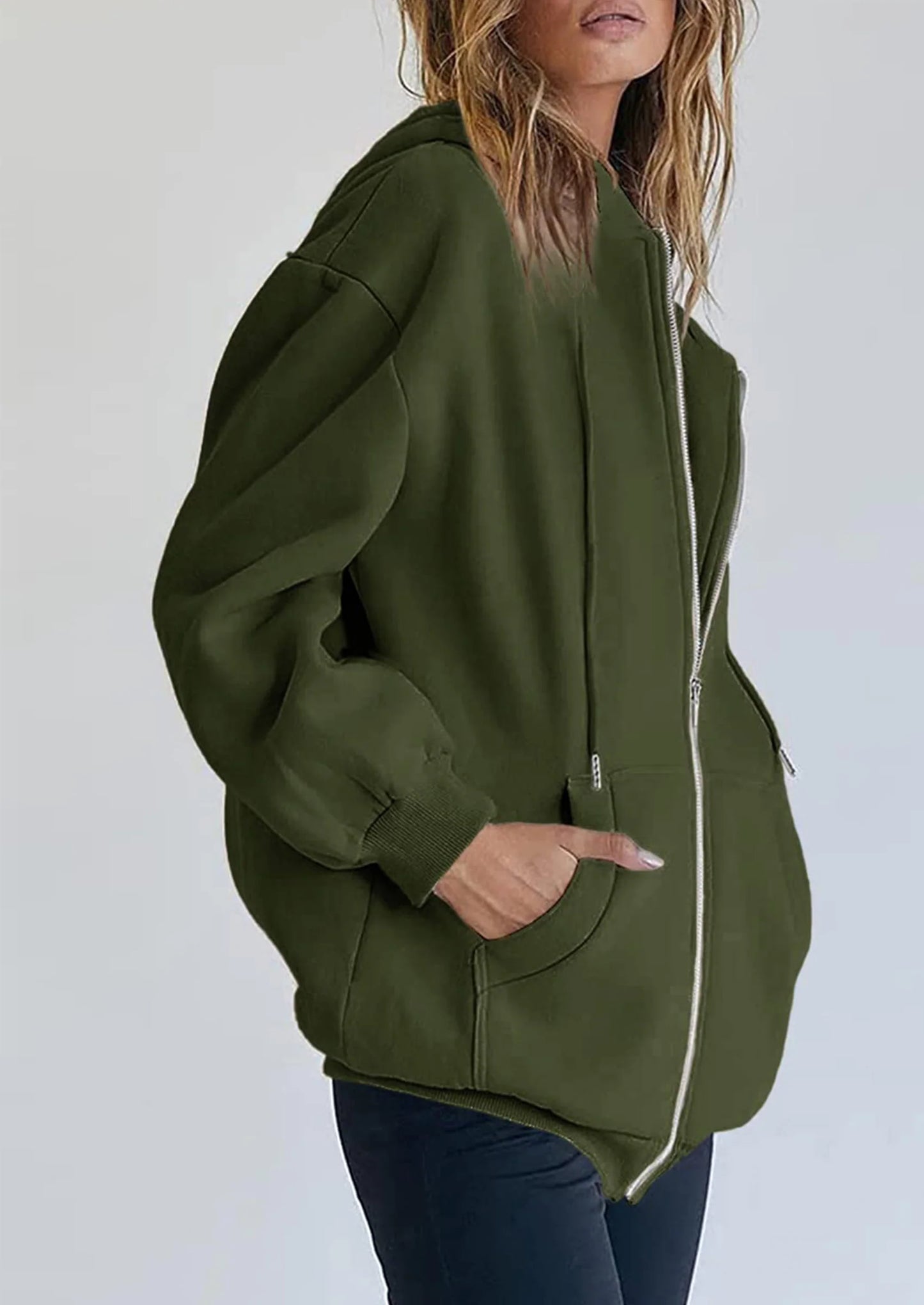 Women's Zip Up Y2K Hoodies Casual Long Sleeve Sweatshirts Fall Spring Track Jackets with Pockets