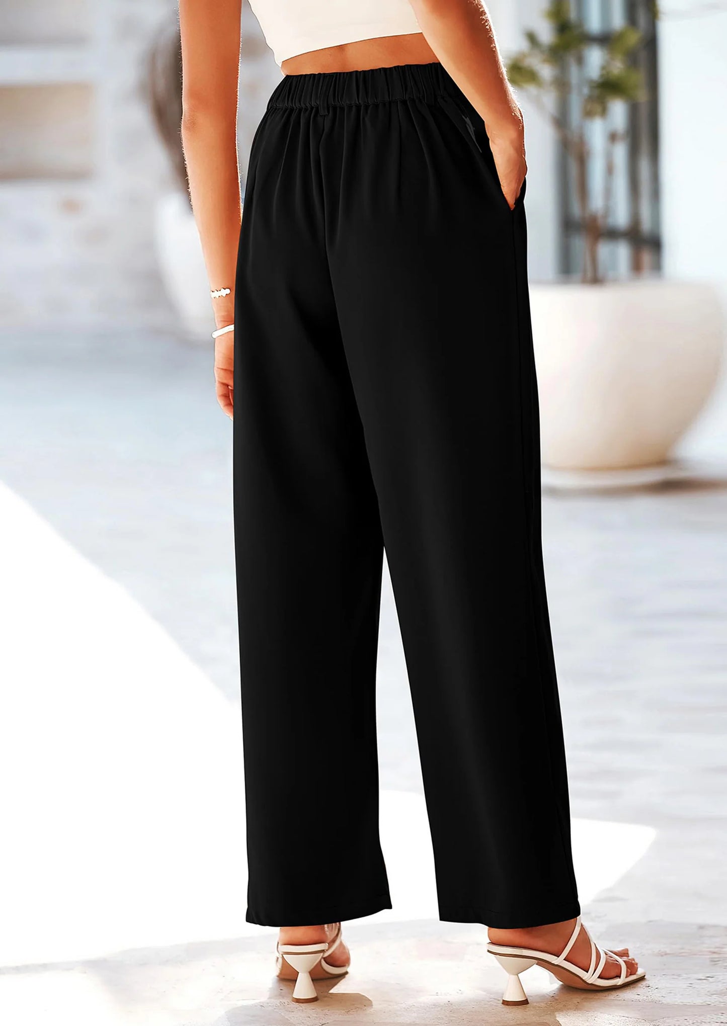 Wide Leg Pants for Women Trendy Fall High Waisted Business Casual Outfits Work Pant Trousers