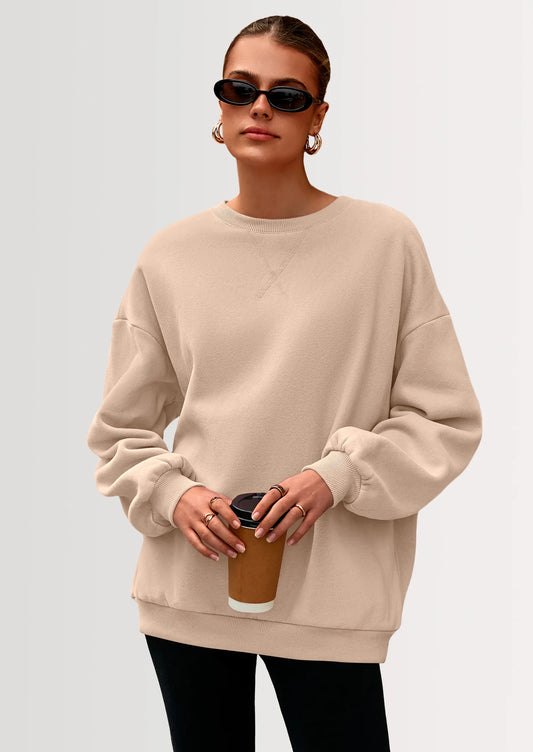 Oversized Sweatshirt for Women Fall Outfits Crewneck Long Sleeve Tops Fleece Pullover Winter Clothing