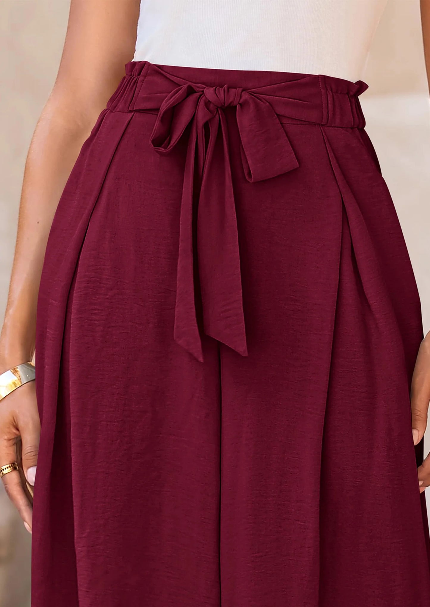 Women's Wide Leg Work Pants Business Casual High Waisted Loose Palazzo Trouser Summer Clothes