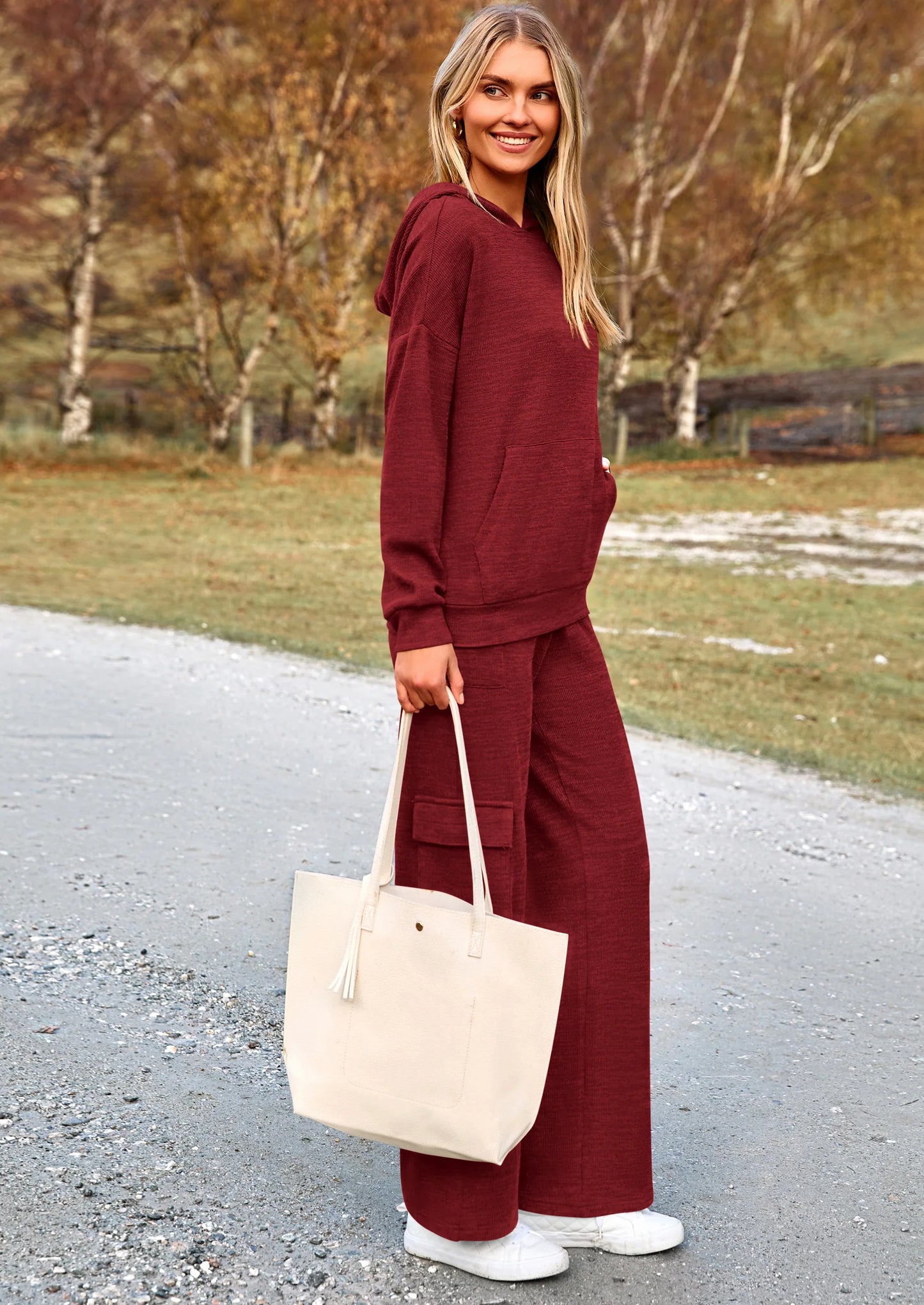 2 Piece Sets For Women Fall Sweatsuits Outfits Lounge Matching Hoodie Set Travel Track Suits Winter Clothes