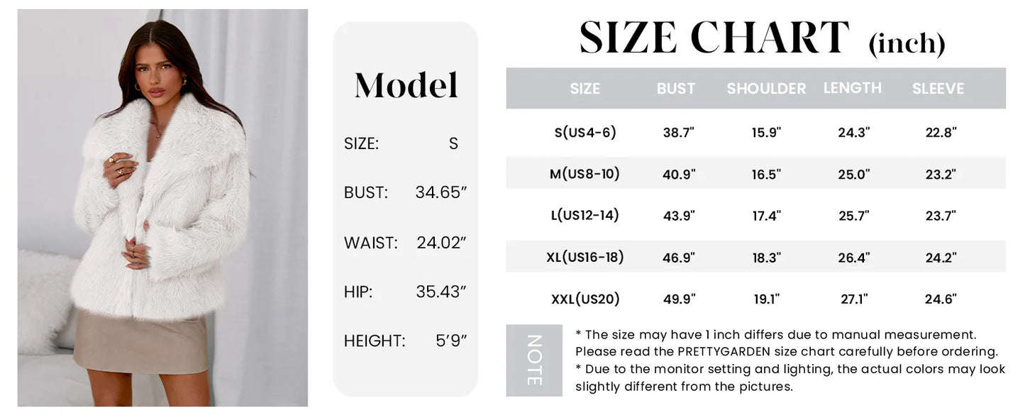 Womens Winter Coats Trendy Long Sleeve Furry Faux Fur Jackets Button Lapel Warm Fall Outwear with Pockets