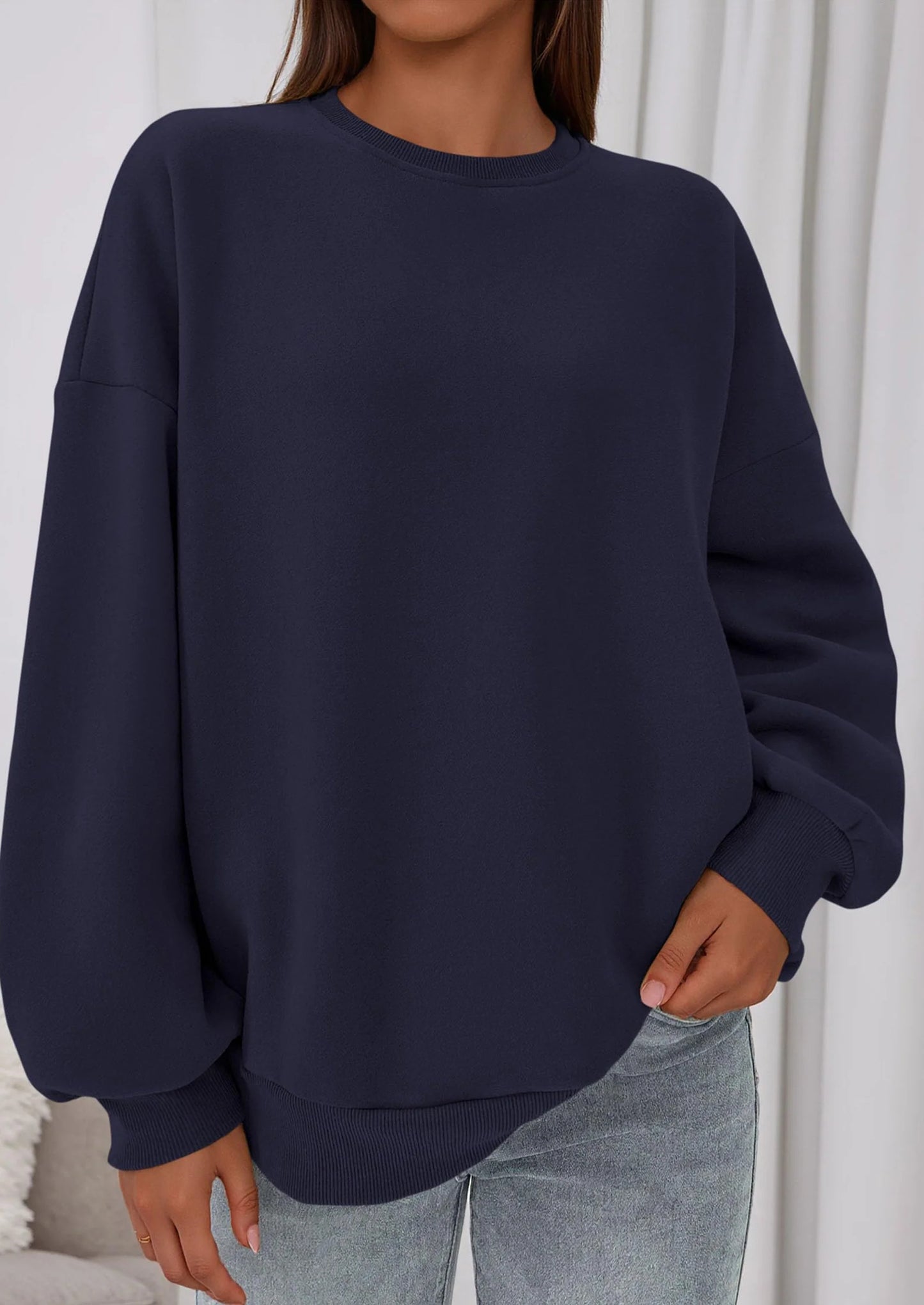 Sweatshirts for Women Oversized Crewneck Fleece Pullover Long Sleeve Tops Comfy Fall Winter Fashion Outfits