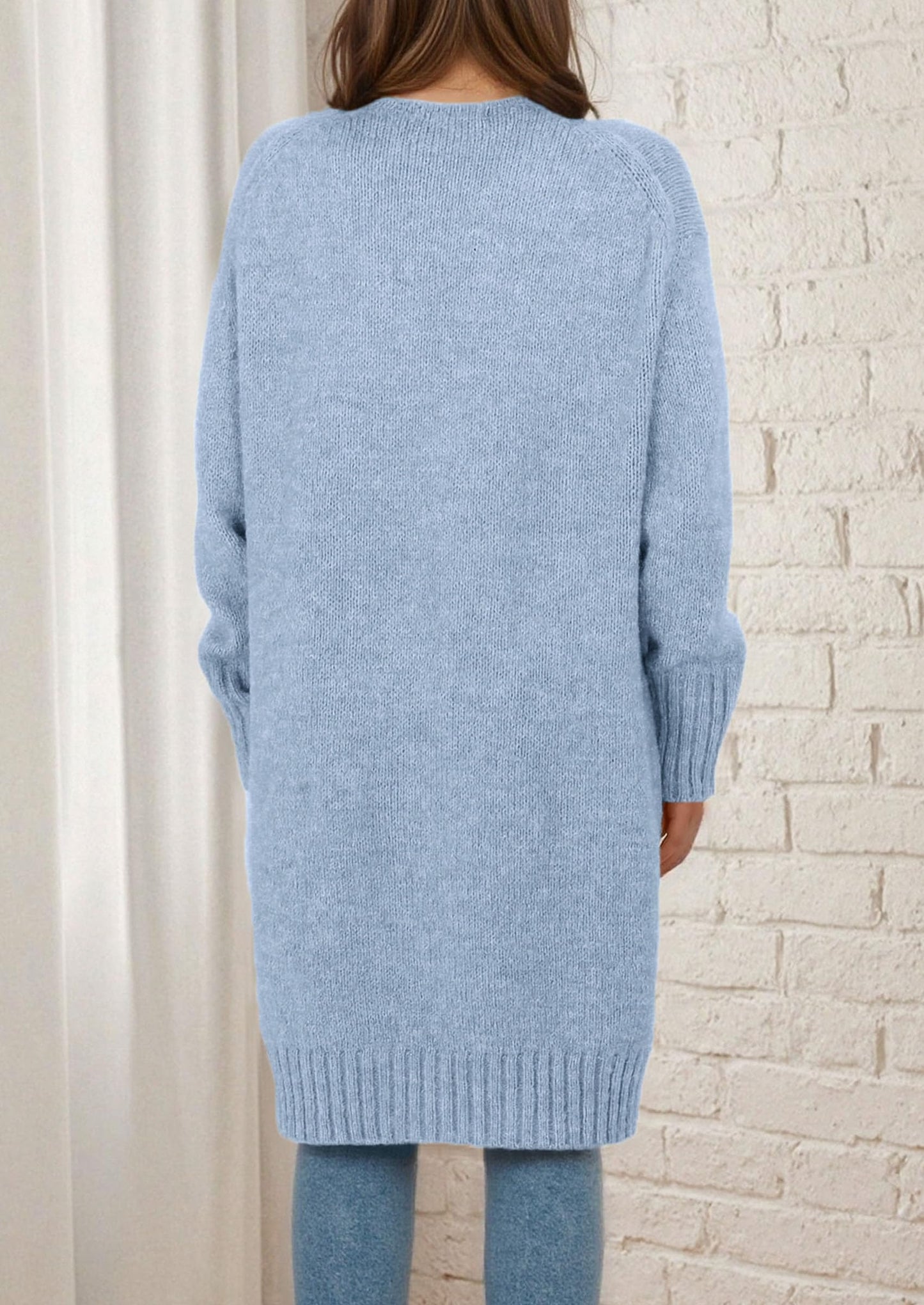 Fall Long Sleeve Cardigan Sweaters for Women Trendy Winter Open Front Loose Knitted Cardigans with Pockets